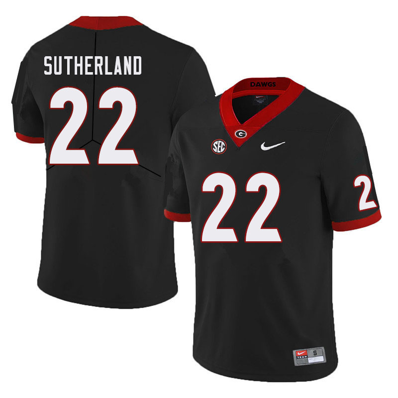 Men #22 Jes Sutherland Georgia Bulldogs College Football Jerseys Sale-Black